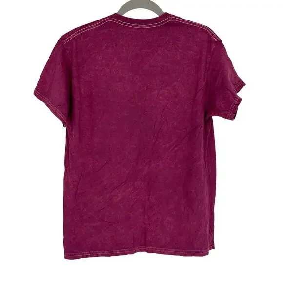 Officially Licensed Nirvana Nevermind Smiley Grunge Tee Magenta Acid Wash Medium - Picture 2 of 5